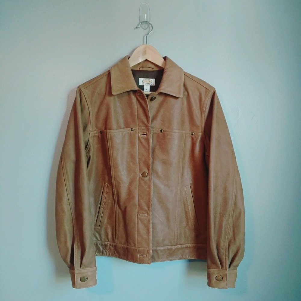 Vintage Talbots Tan Leather Jacket